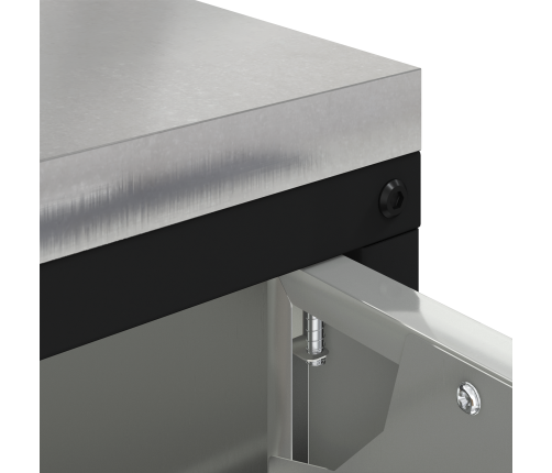 Virtuves Uzglabāšanas Skapis Ar Plauktu Sudraba 60 X 50 X 92 Cm Vidaxl