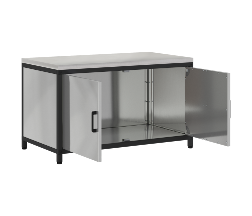 Virtuves Uzglabāšanas Skapis Ar Plauktu Sudraba 60 X 50 X 92 Cm Vidaxl