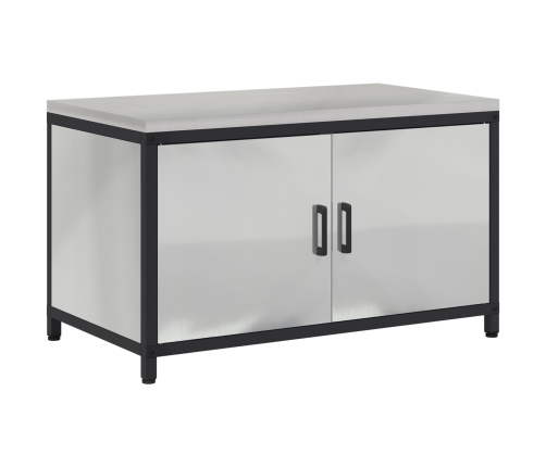 Virtuves Uzglabāšanas Skapis Ar Plauktu Sudraba 60 X 50 X 92 Cm Vidaxl