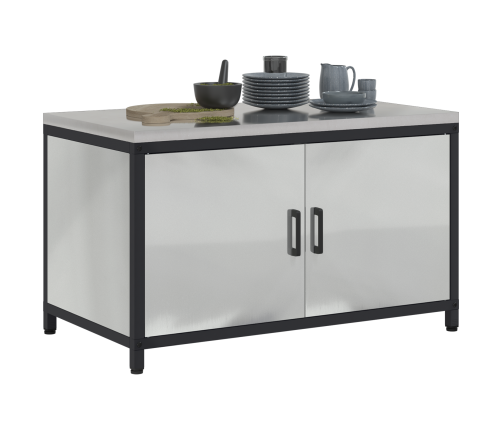 Virtuves Uzglabāšanas Skapis Ar Plauktu Sudraba 60 X 50 X 92 Cm Vidaxl