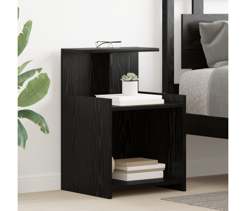 Gultas Skapīši 2 Gabali Melna Ozola 40X35X60 Cm Inženierijas Koks Vidaxl