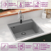 vidaXL virtuves izlietne ar noteci, pelēks granīts