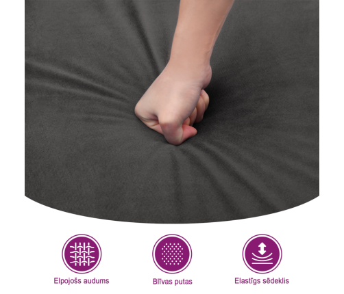 vidaXL kājsoliņš, 60x50x41 cm, gaiši pelēks samts