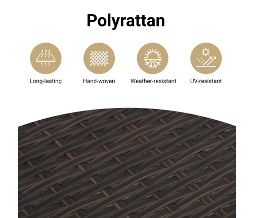 vidaXL 7-daļīgs dārza dīvānu komplekts, matrači, brūna PE rotangpalma