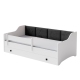 Single bed Erik 160x80 white - black panel