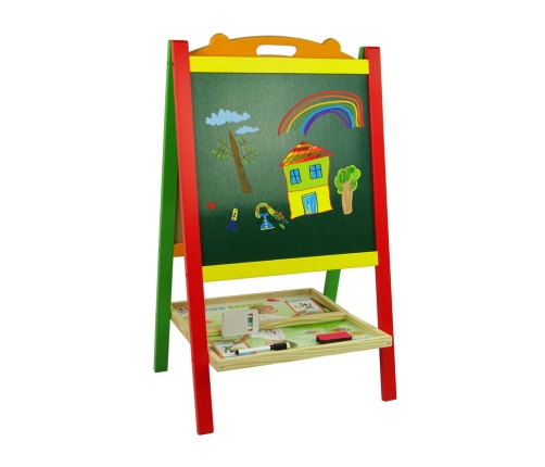 Wooden Whiteboard 2in1 Magnets Writer Numbers Action Words