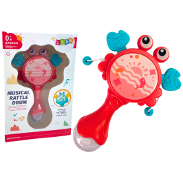Baby Crab Rattle Drum Lights Melodies Red