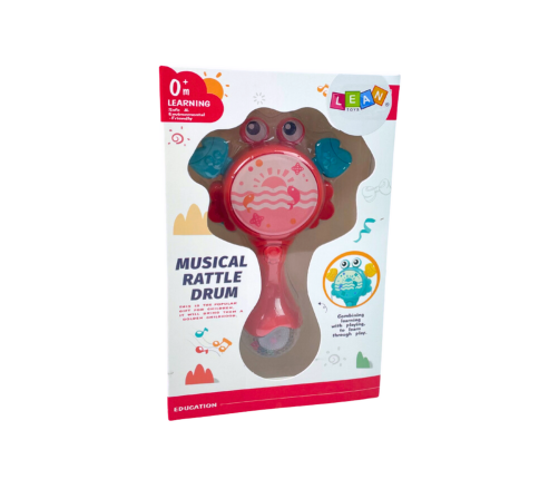 Baby Crab Rattle Drum Lights Melodies Red