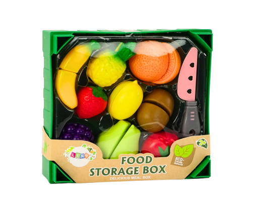 Fruit Cutting Set in a Box 9 Pieces Green Knife