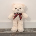 Plush Mascot Cuddly Toy Teddy Bear With Bow White 30cm