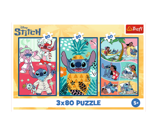 Puzzle - 3x80 - Stitch World Trefl 34885