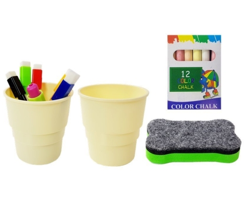 Magnetic Chalk Board Blue Red Accessories