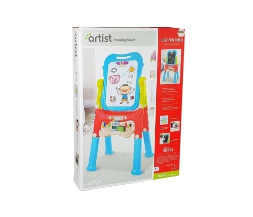 Magnetic Chalk Board Blue Red Accessories