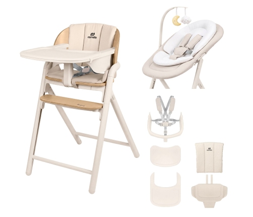 Highchair Carrello Tenero CRL-9507 Olympus Biege Wooden