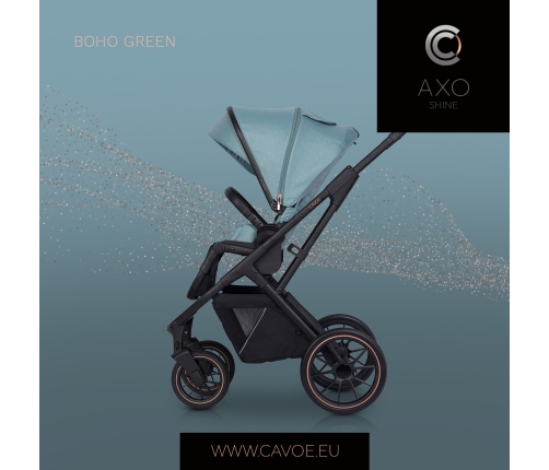 Cavoe Axo Shine Boho Green Bērnu rati 2in1