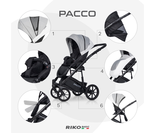 Riko Basic Pacco 05 Grey Fox Детская коляска 2 в 1