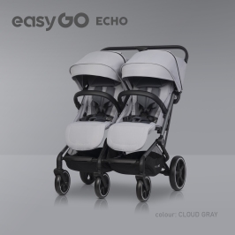 EasyGo Echo Cloudy Gray Коляска для двойняшек EasyGo Echo Cloudy Gray Коляска для двойняшек