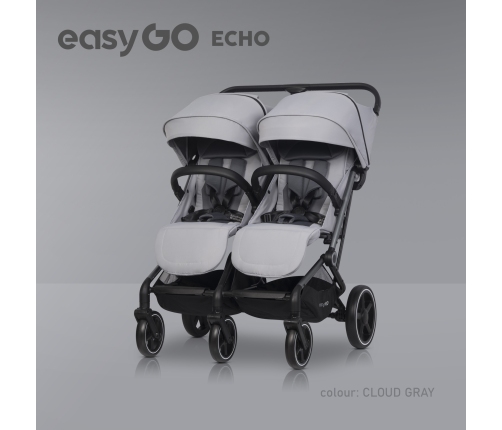 EasyGo Echo Cloudy Gray Коляска для двойняшек