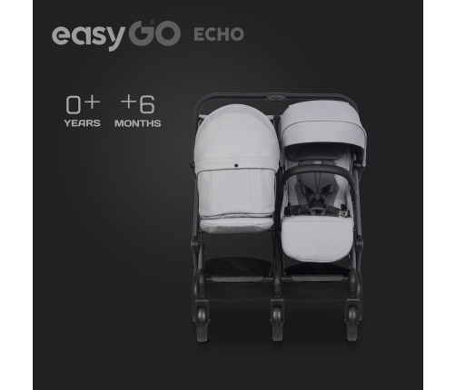 EasyGo Echo Cloudy Gray Коляска для двойняшек