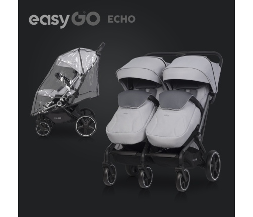 EasyGo Echo Cloudy Gray Коляска для двойняшек