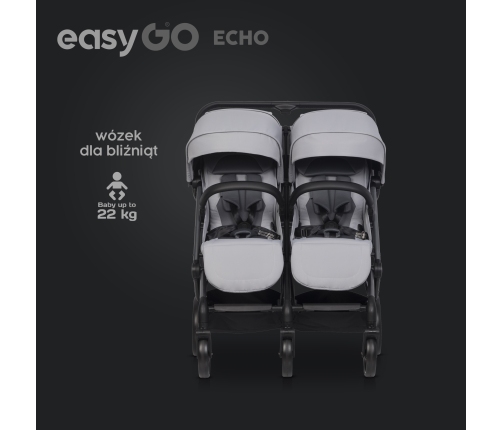 EasyGo Echo Cloudy Gray Коляска для двойняшек