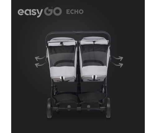 EasyGo Echo Cloudy Gray Коляска для двойняшек