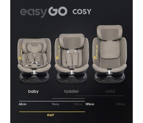 EasyGo Cosy Taupe Bērnu autosēdeklis 0-36 kg