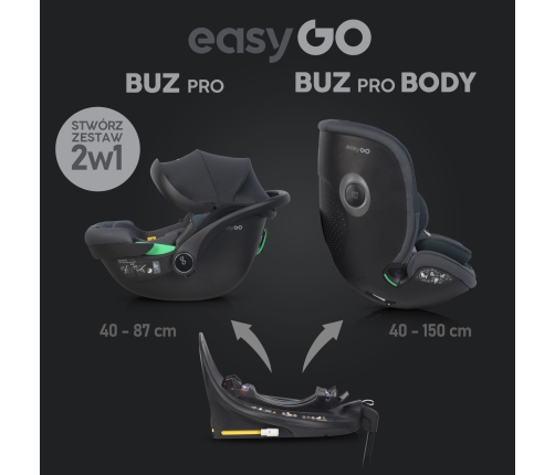 EasyGo Buz Pro Body Granito Bērnu autosēdeklis 0-36 kg