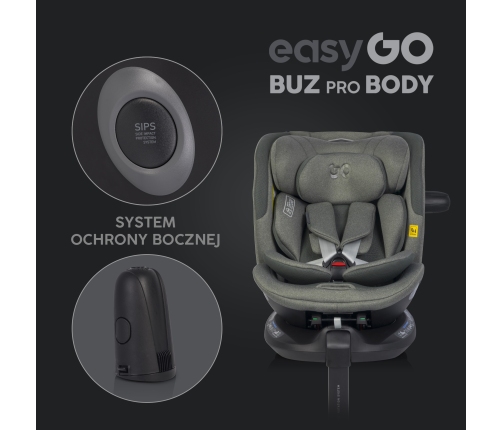 EasyGo Buz Pro 0-13 кг и EasyGo Buz Pro Body 0-36 кг Greener Детское автокресло 2в1