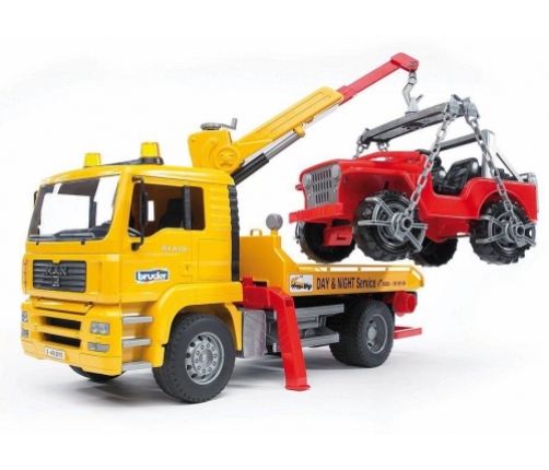 Bruder - MAN TGA Breakdown truck with cross country vehicle