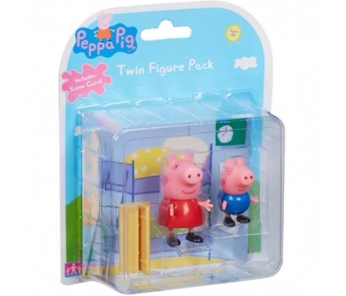 Character Options - Peppa Pig Twin Figure Pack Bedroom Scene Card / from Assort (English)