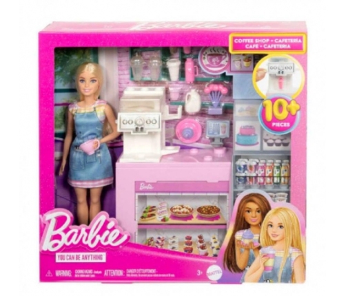 Mattel - Barbie Coffee Shop Playset With Blonde Barista Doll