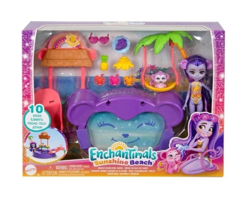 Mattel - Enchantimals Sunshine Beach Monkey Splash Pool Playset