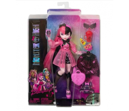 Mattel - Monster High Draculaura Doll With Pink And Black Hair And Pet Bat