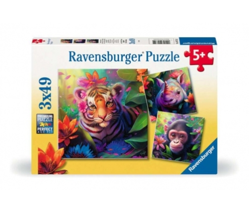 Ravensburger - Puzzle 3x49 Jungle Babies