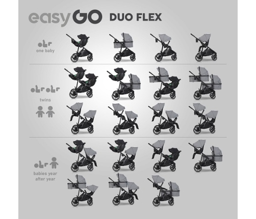 EasyGo Duoflex Cloudy Gray Прогулочная коляска