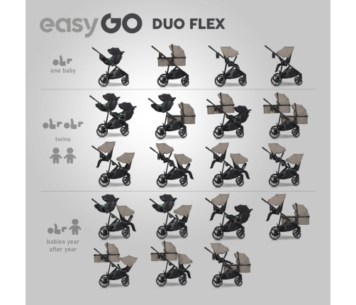 Gondola do wózka dziecięcego EasyGo Duoflex Savana Beige