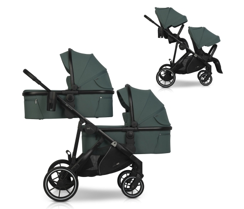 Wózek dziecięcy EasyGo Duoflex Sage Green 2 siedziska 2 gondole