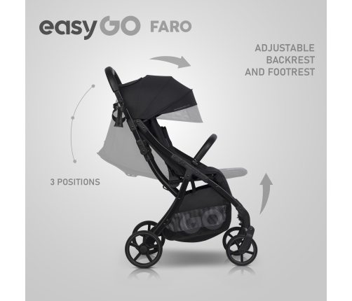 EasyGo Faro Ebony Black Pastaigu rati