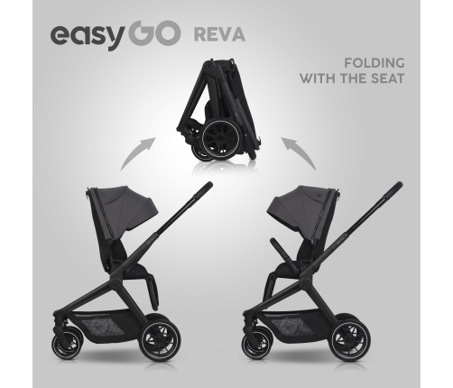 EasyGo Reva Cloudy Gray Bērnu rati 2in1