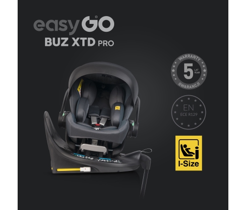 zestaw fotelików samochodowych 2w1 easygo buz xtd pro i buz pro body granito