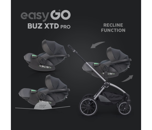 zestaw fotelików samochodowych 2w1 easygo buz xtd pro i buz pro body granito