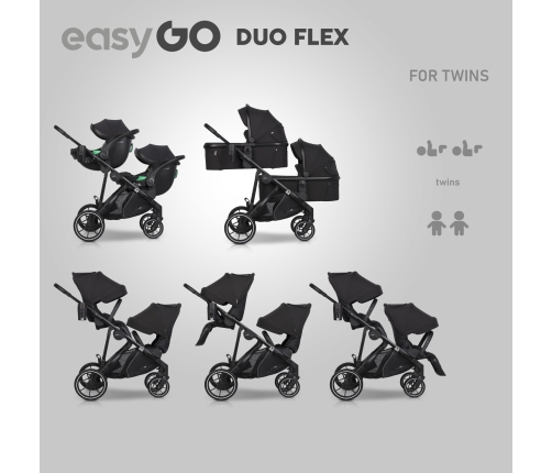 EasyGo Duoflex Ebony Black Pastaigu rati