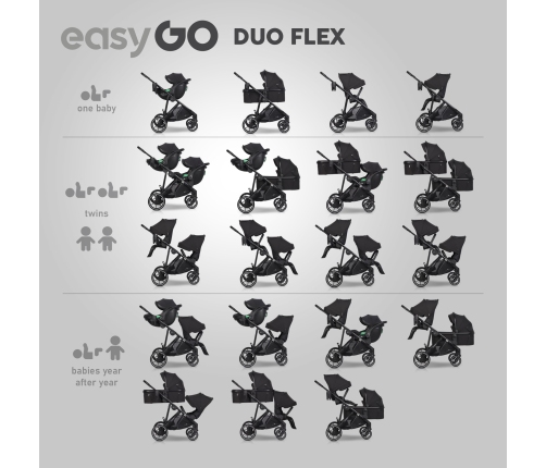 EasyGo Duoflex Ebony Black Pastaigu rati