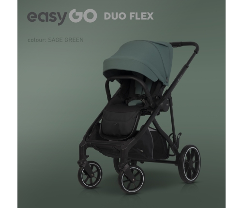 Wózek dziecięcy EasyGo Duoflex Sage Green 2 siedziska 2 gondole
