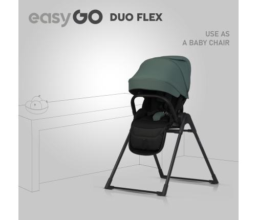 Wózek dziecięcy EasyGo Duoflex Sage Green 2 siedziska 2 gondole