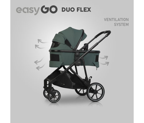 Wózek dziecięcy EasyGo Duoflex Sage Green 2 siedziska 2 gondole