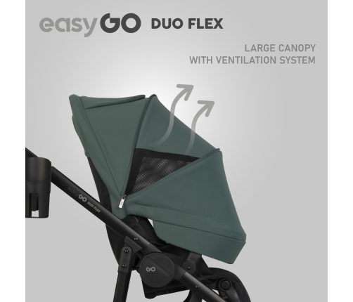Wózek dziecięcy EasyGo Duoflex Sage Green 2 siedziska 2 gondole