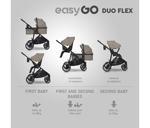 EasyGo Duoflex Savana Beige Прогулочная коляска