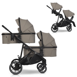 Wózek dziecięcy EasyGo Duoflex Savana Beige 2 siedziska 2 gondole